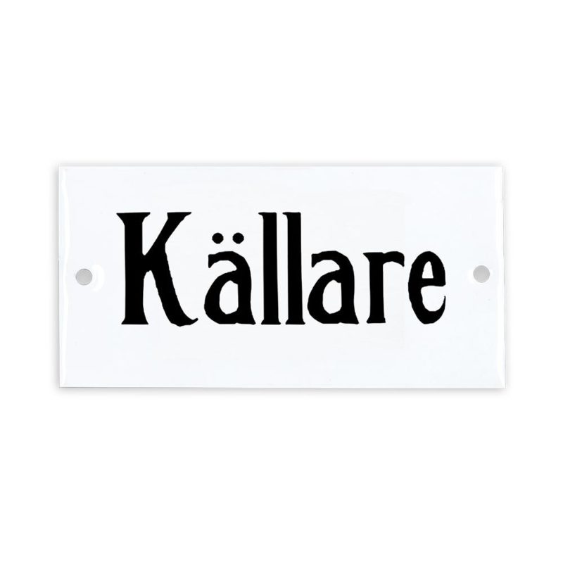 Emaljskylt ”källare”