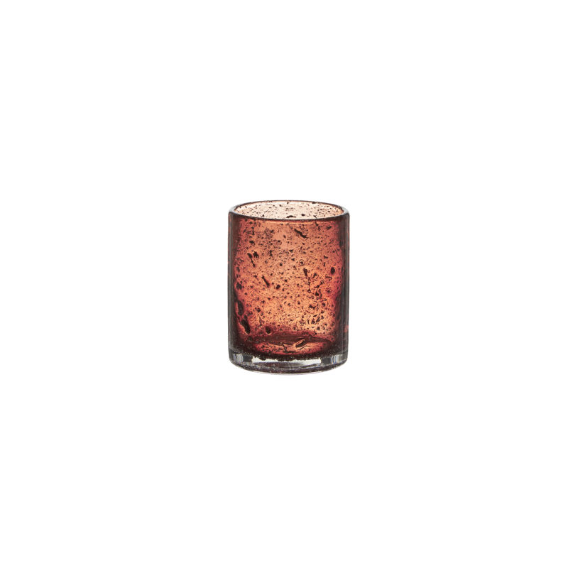 Ljuslykta brun tjockt glas 10cm