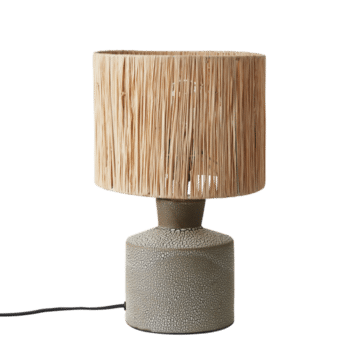 Lampa keramik greige inkl skärm