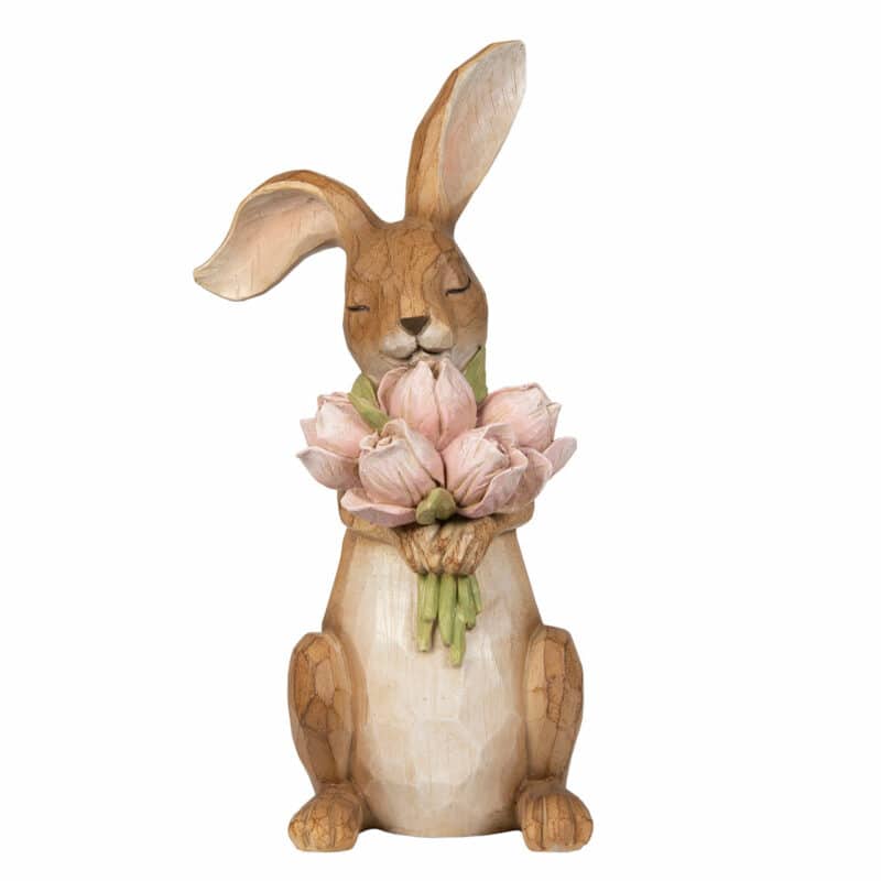 Hare / Kanin med tulpanbukett