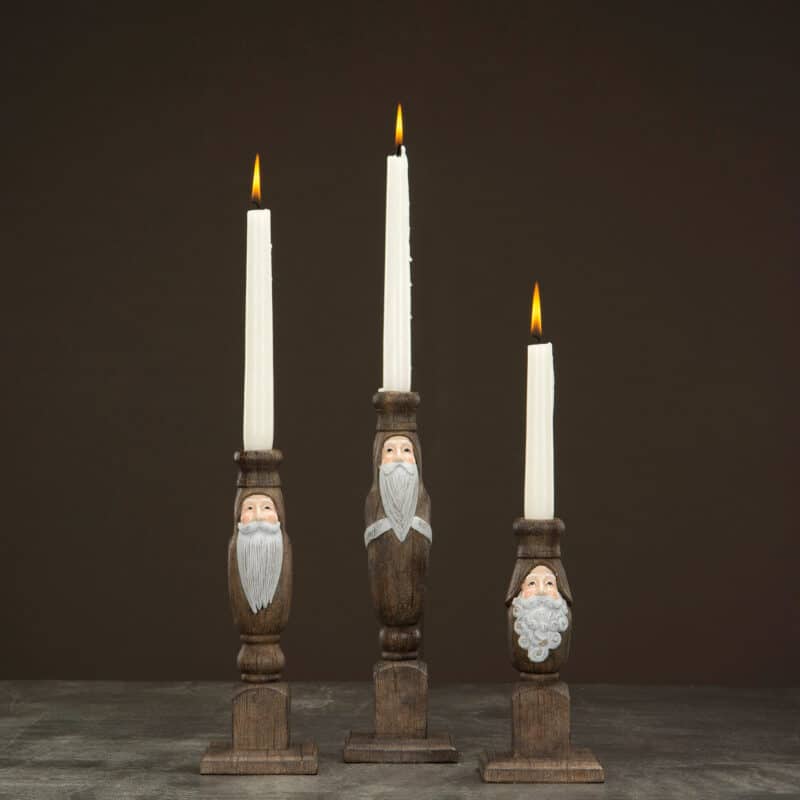 Ljusstake tomte natur 30cm