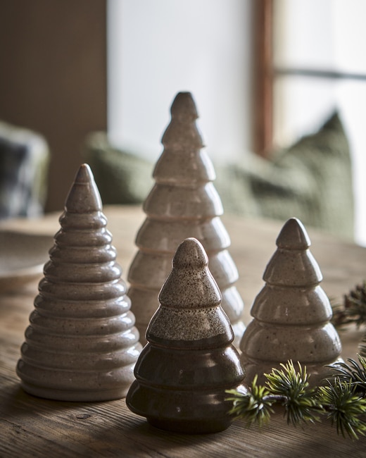 Gran grön/creme 10cm