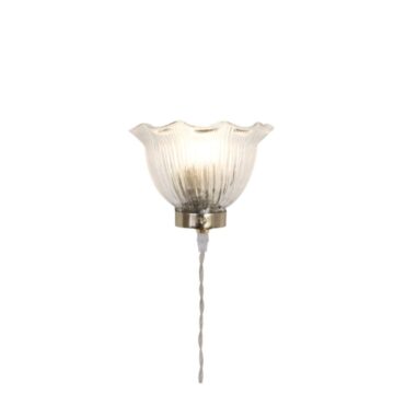 Vägglampa vågig klar/mässing