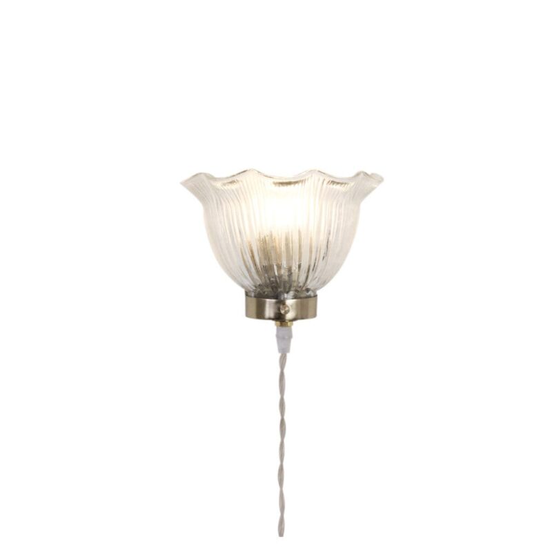Vägglampa vågig klar/mässing