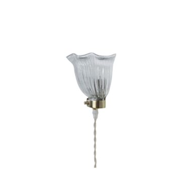 Vägglampa vågig klar/mässing - Bild 3