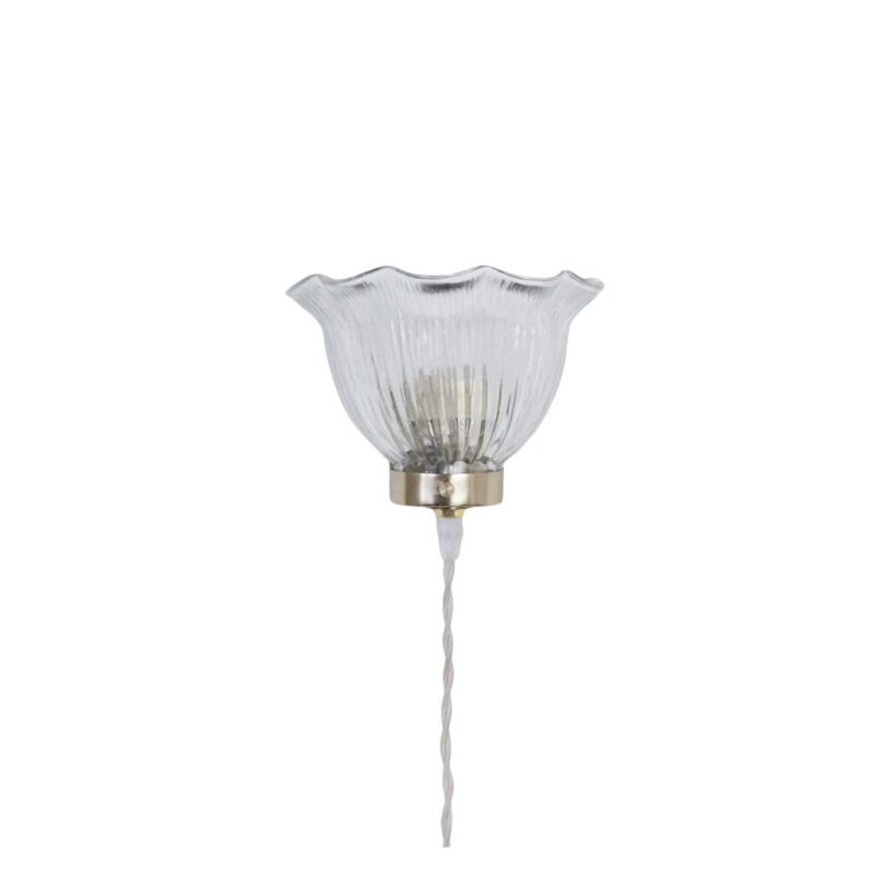 Vägglampa vågig klar/mässing
