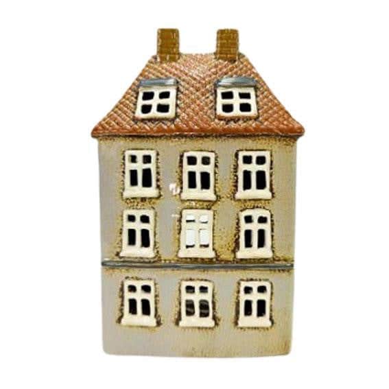 Keramikhus Greige dubbla skorstenar 24cm