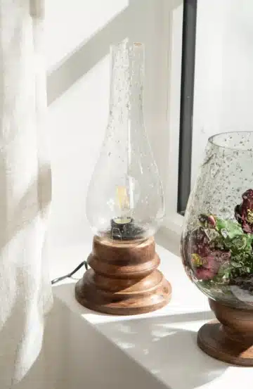 Bordslampa Trä / glas - Bild 2