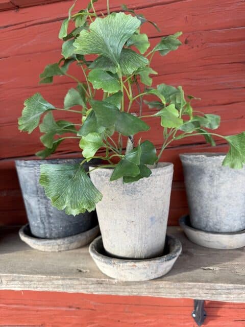 Kruka med fat gråmelerad 20x20cm