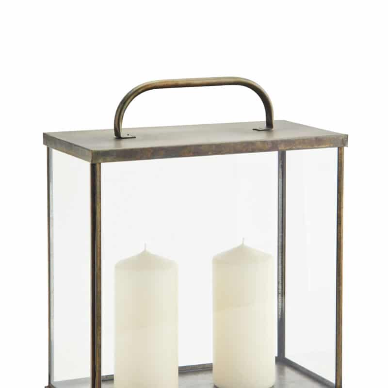 Lykta antik mässing 34cm