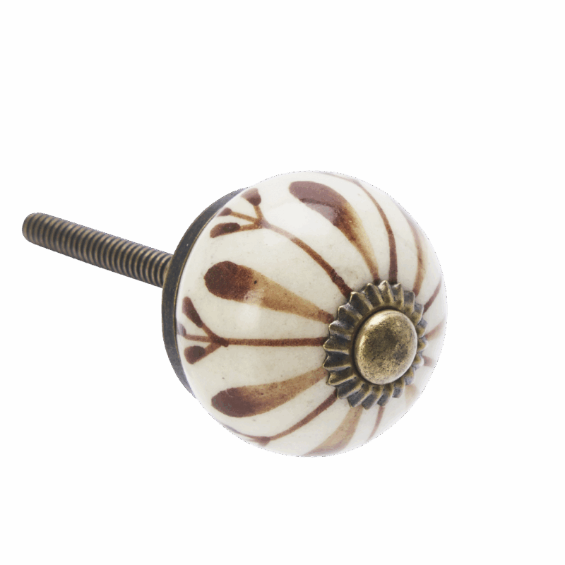 Handmålad knopp brun 3cm