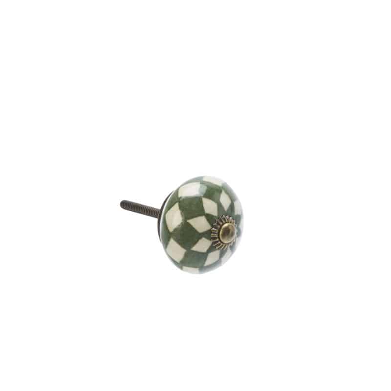 Knopp rutig grön 4cm