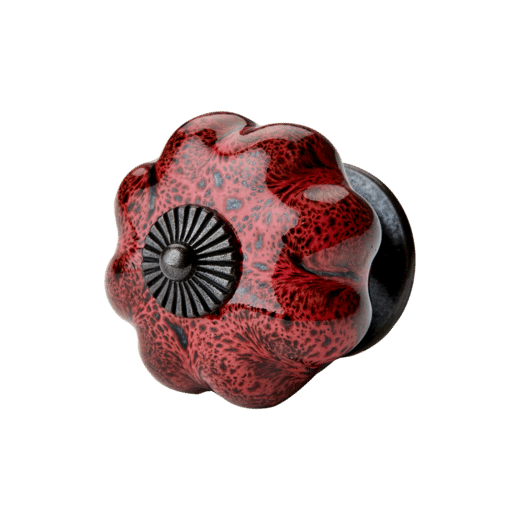 Knopp porslin/järn Rödmelerad