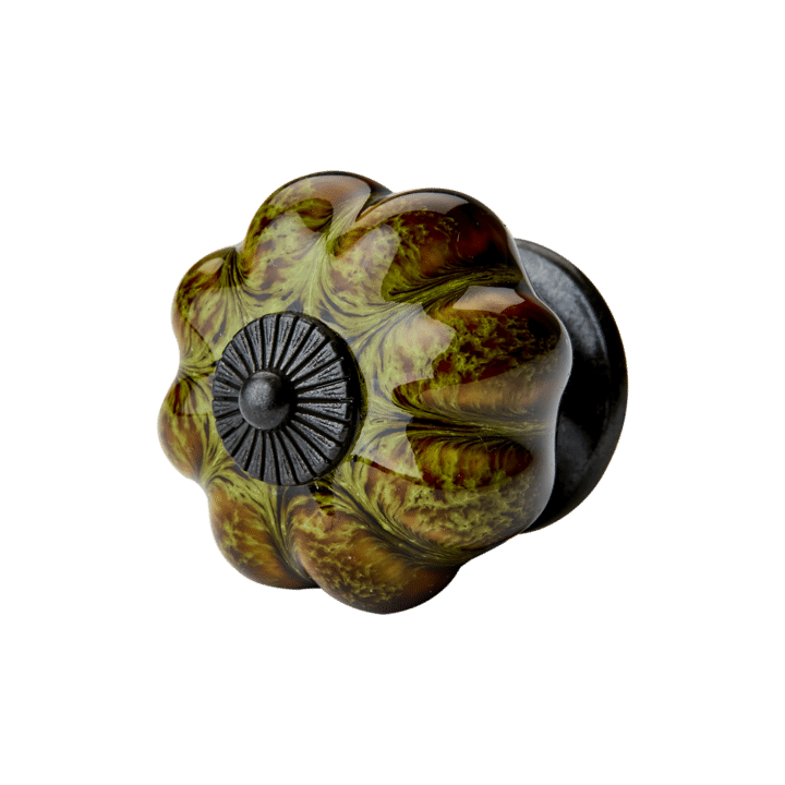 Knopp porslin/järn Grönmelerad