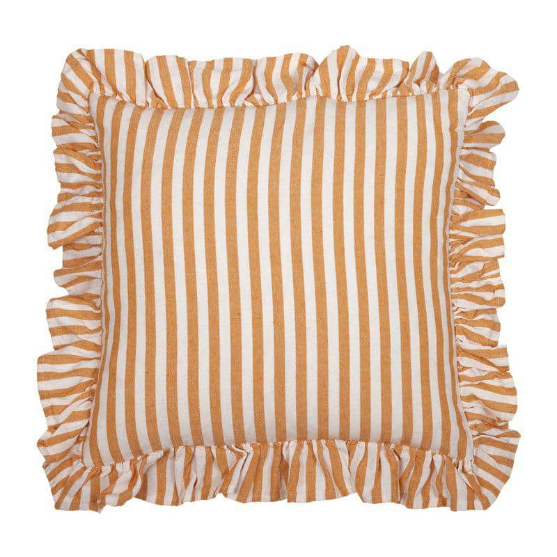 Kuddfodral randig apelsin med volang