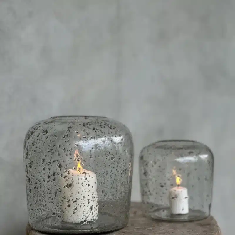 Rundad ljuslykta el vas Clear 21cm