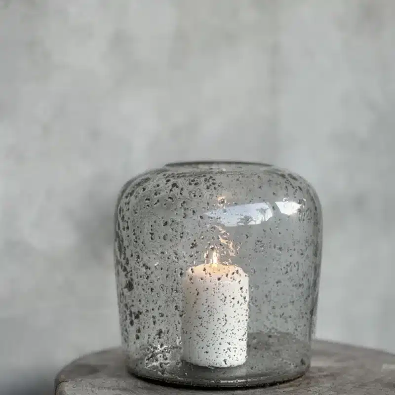 Rundad ljuslykta el vas Clear 21cm