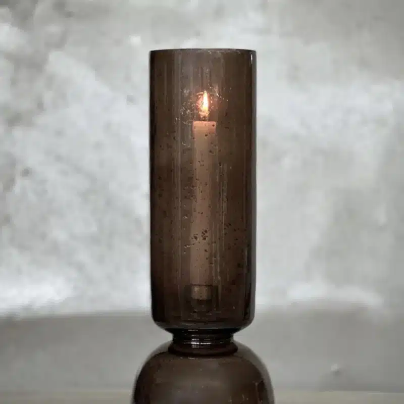 Glas Smokey ljusstake / vas H 37cm