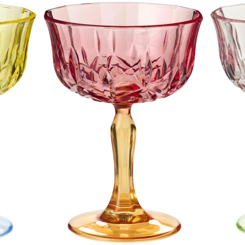 Vinglas Rosa och orange