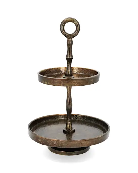 Våningsfat Bränd mässing 28cm H