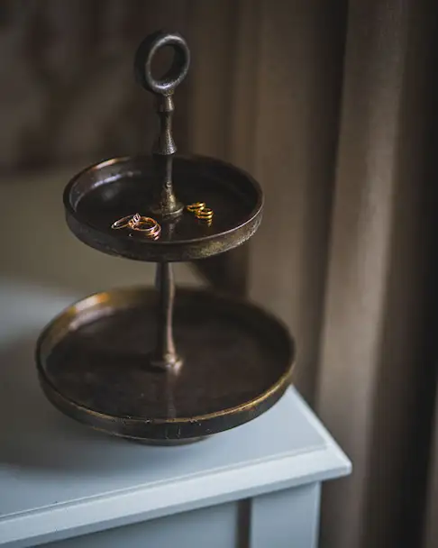 Våningsfat Bränd mässing 28cm H