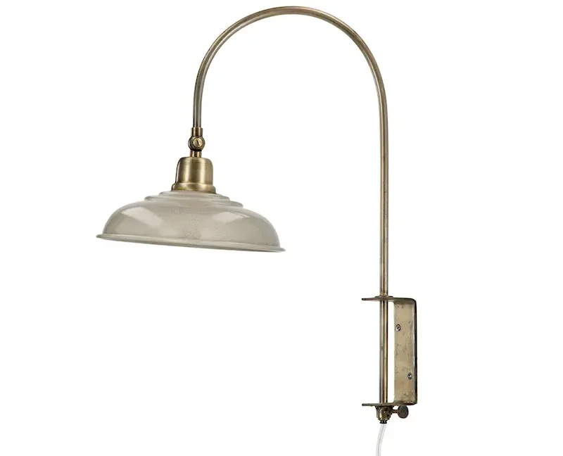Vägglampa Sandbeige/antik mässing