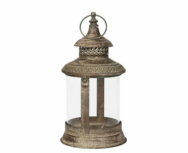 Lykta Hög rund metallgrön 31cm