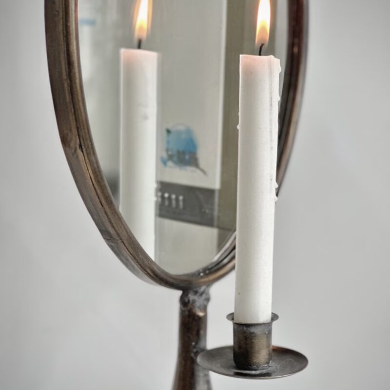 Ljusstake för kronljus med spegel hög