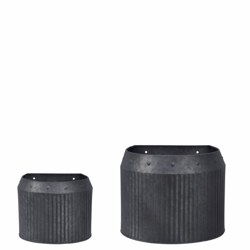 Väggkruka/ampe zink M 21cm