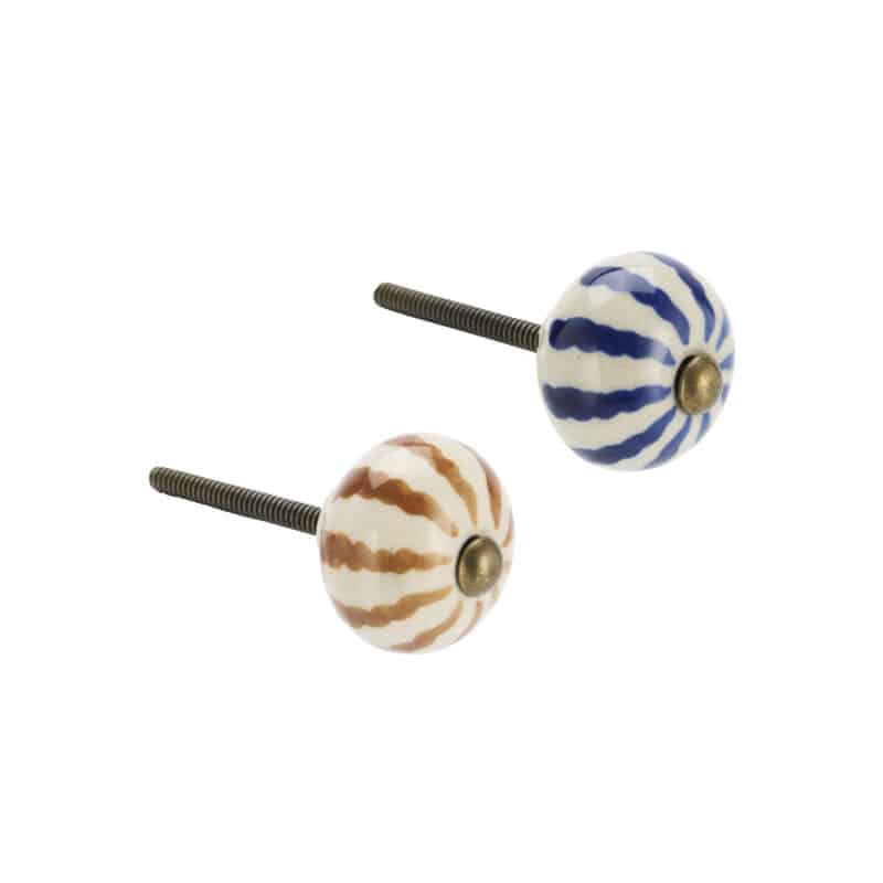 Knopp randig 3 cm brun