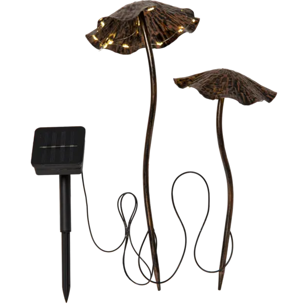Solcellsdekoration svampar i par 37cm