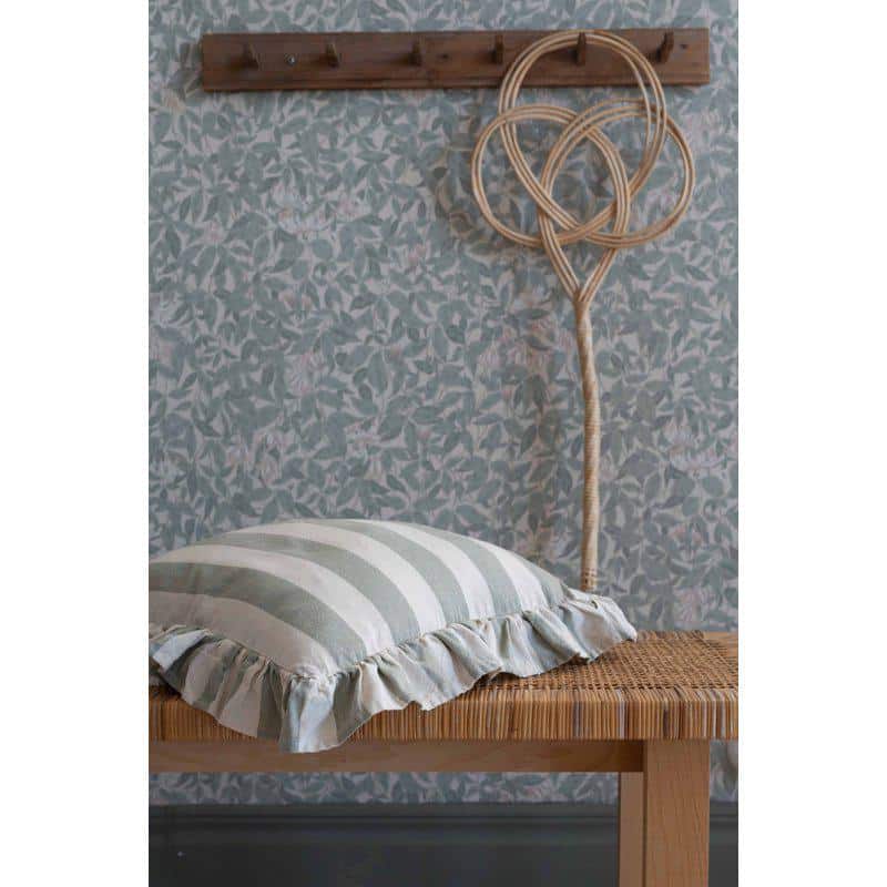 Kuddfodral Volang m bred rand Lindgrön