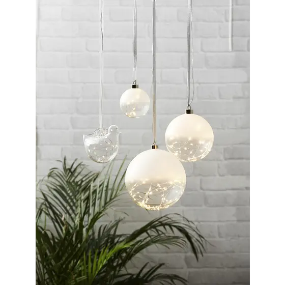 Glaskula frostad 20 cm, elkontakt
