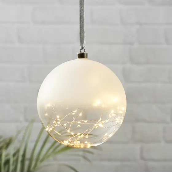 Glaskula frostad 20 cm, elkontakt