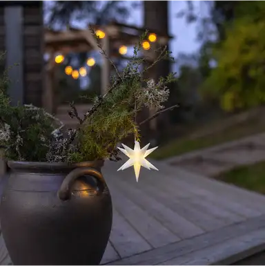 Stjärna 10 cm på batteri för utomhus/inne