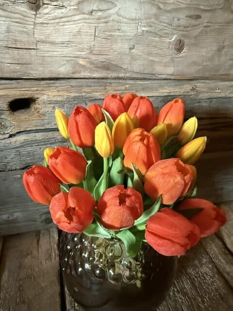 Tulpanbukett konstgjord Orange – 5 st